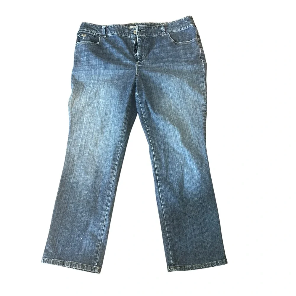 Chico's Platinum Denim Boot Cut Jeans Size 2 (16) Medium Wash Stretch - Picture 4 of 5